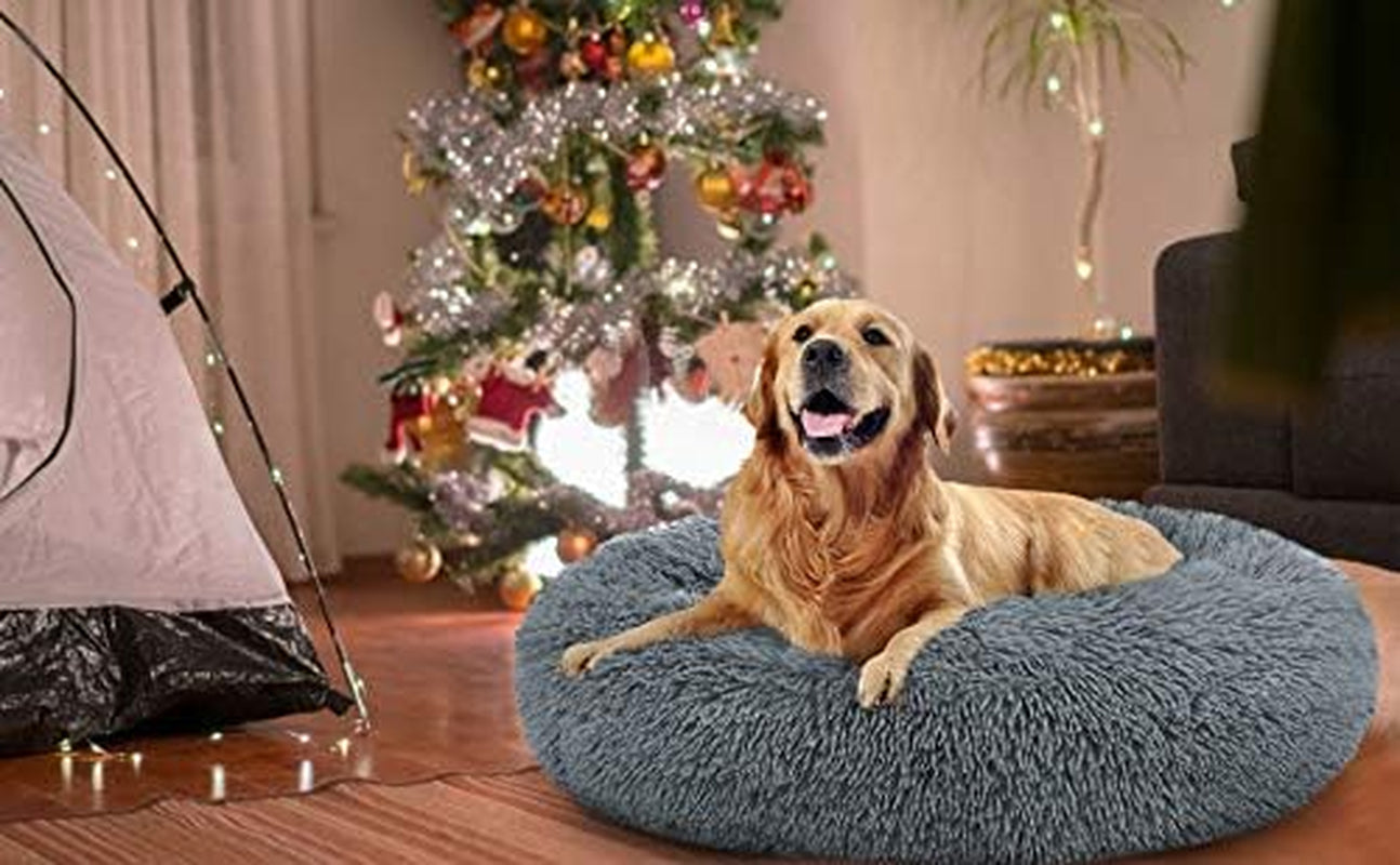Plush Calming Donut Bed for Dogs & Cats