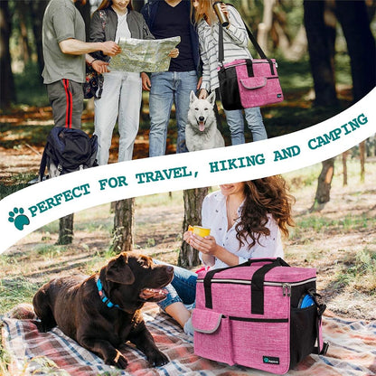 Dog Travel Organizer Bag with Food Containers & Bowls