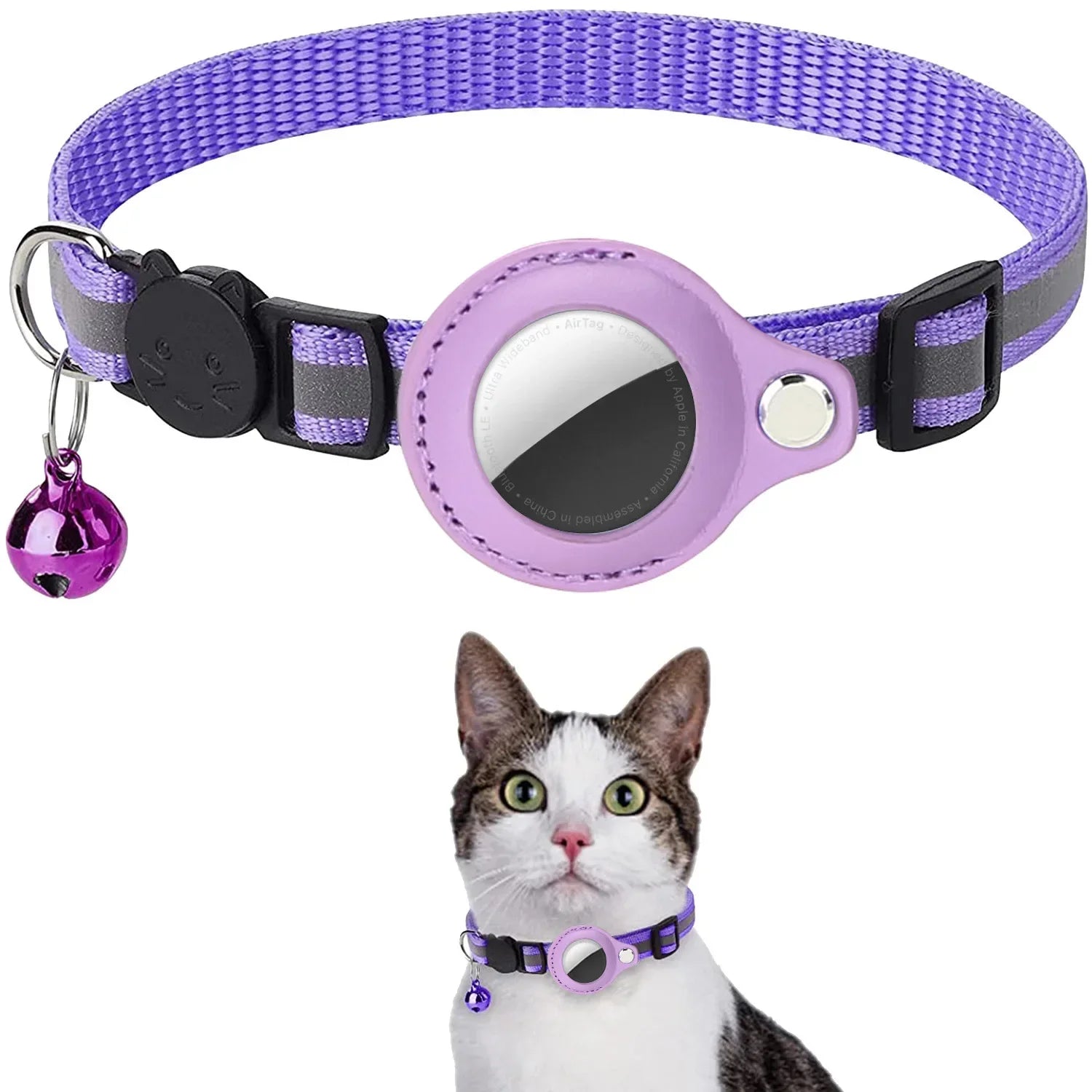 Pet Collar with Detachable AirTag Holder