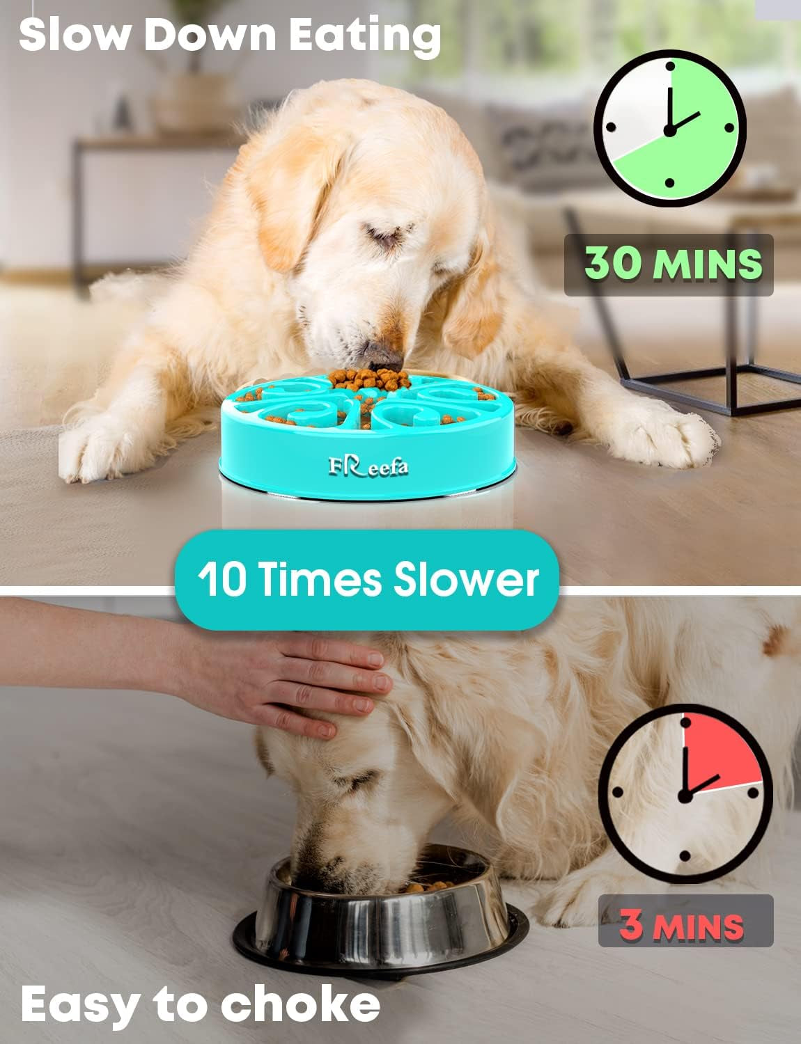 Puzzle Slow Feeder Bowl for Dogs & Cats
