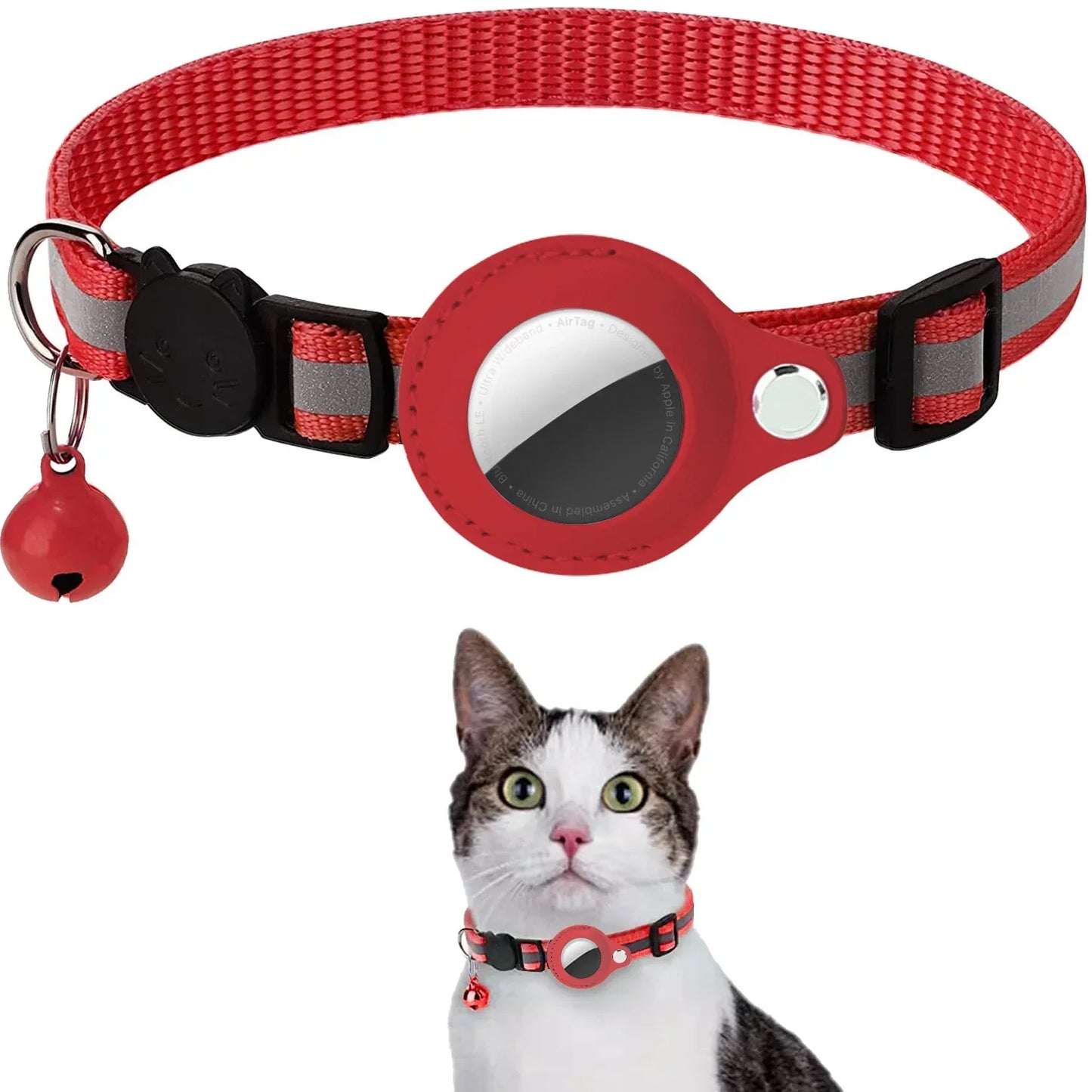 Pet Collar with Detachable AirTag Holder