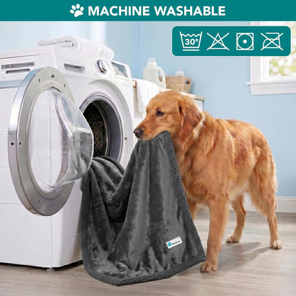 XL Washable and Reversible Sherpa Pet Blanket for Dogs & Cats