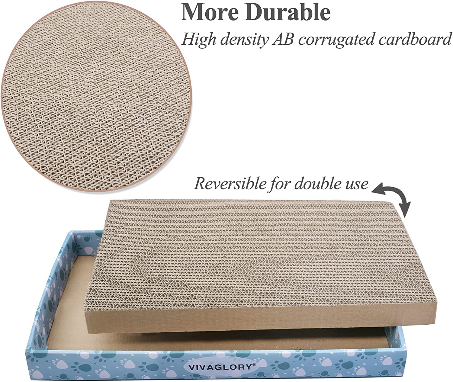 3-Pack Cardboard Cat Scratcher Pads with Catnip
