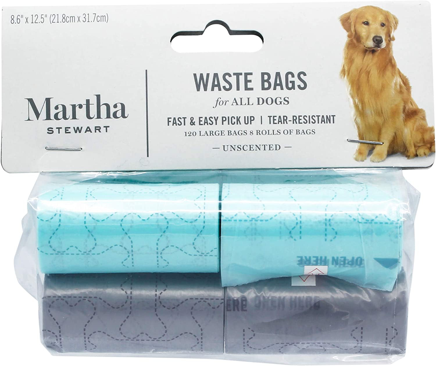 120-Count Unscented Leak-Resistant Dog Waste Bags | Tear-Resistant Dog Waste Bags, 8 Rolls, FF10388