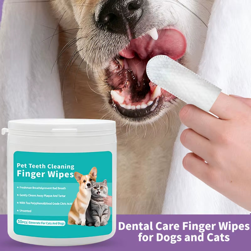 50-Count Pet Dental & Ear Finger Wipes