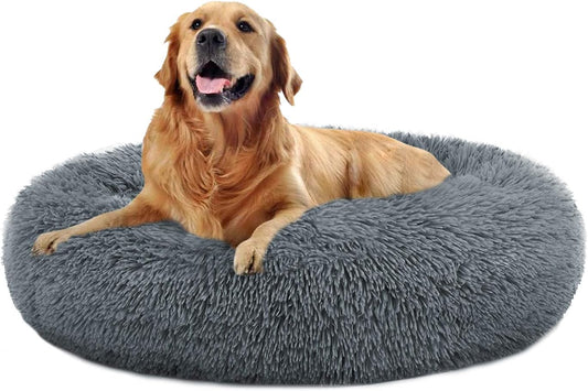 Plush Calming Donut Bed for Dogs & Cats