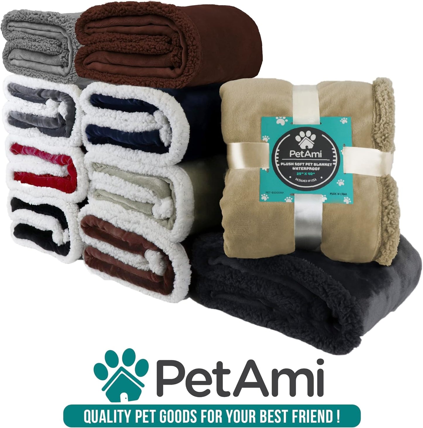 XL Washable and Reversible Sherpa Pet Blanket for Dogs & Cats