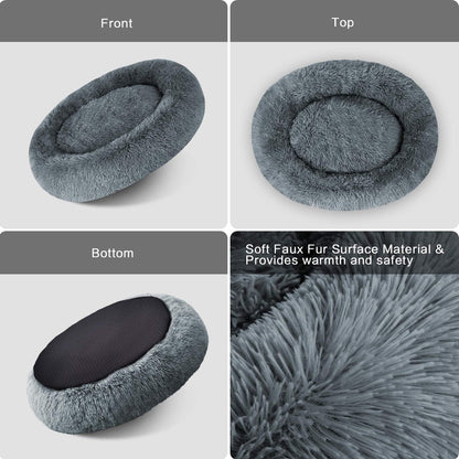 Plush Calming Donut Bed for Dogs & Cats