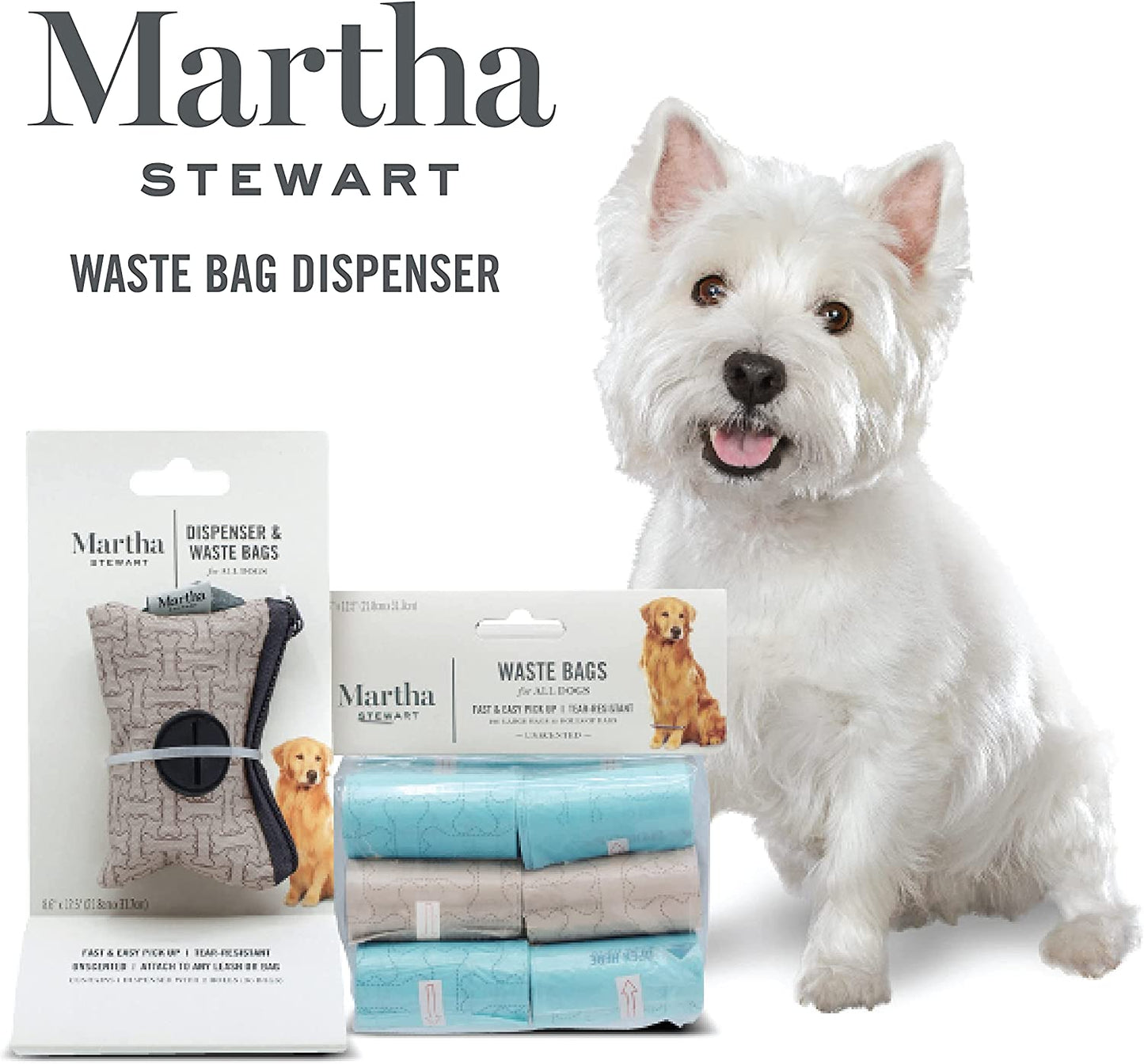120-Count Unscented Leak-Resistant Dog Waste Bags | Tear-Resistant Dog Waste Bags, 8 Rolls, FF10388