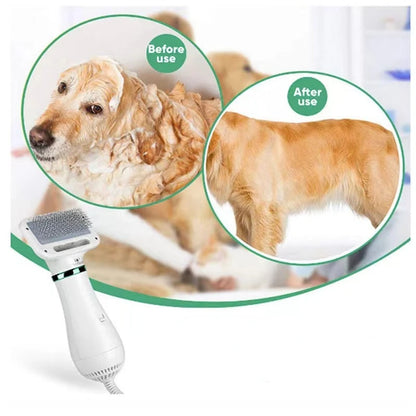 2-in-1 Low Noise Pet Dryer and Grooming Comb for Dogs and Cats