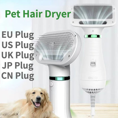 2-in-1 Low Noise Pet Dryer and Grooming Comb for Dogs and Cats