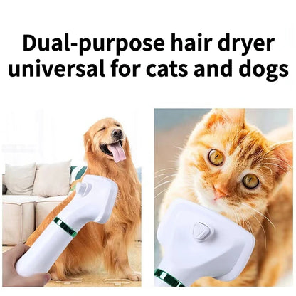2-in-1 Low Noise Pet Dryer and Grooming Comb for Dogs and Cats