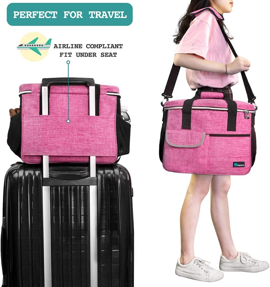 Dog Travel Organizer Bag with Food Containers & Bowls