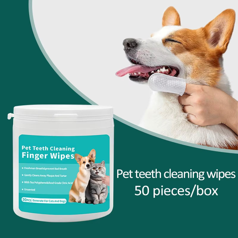 50-Count Pet Dental & Ear Finger Wipes