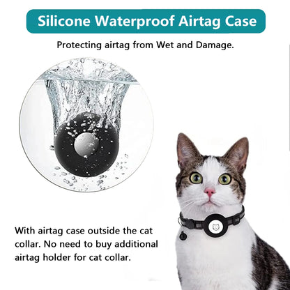 2-Pack AirTag Cat & Dog Collar with Reflective Strap & Bell