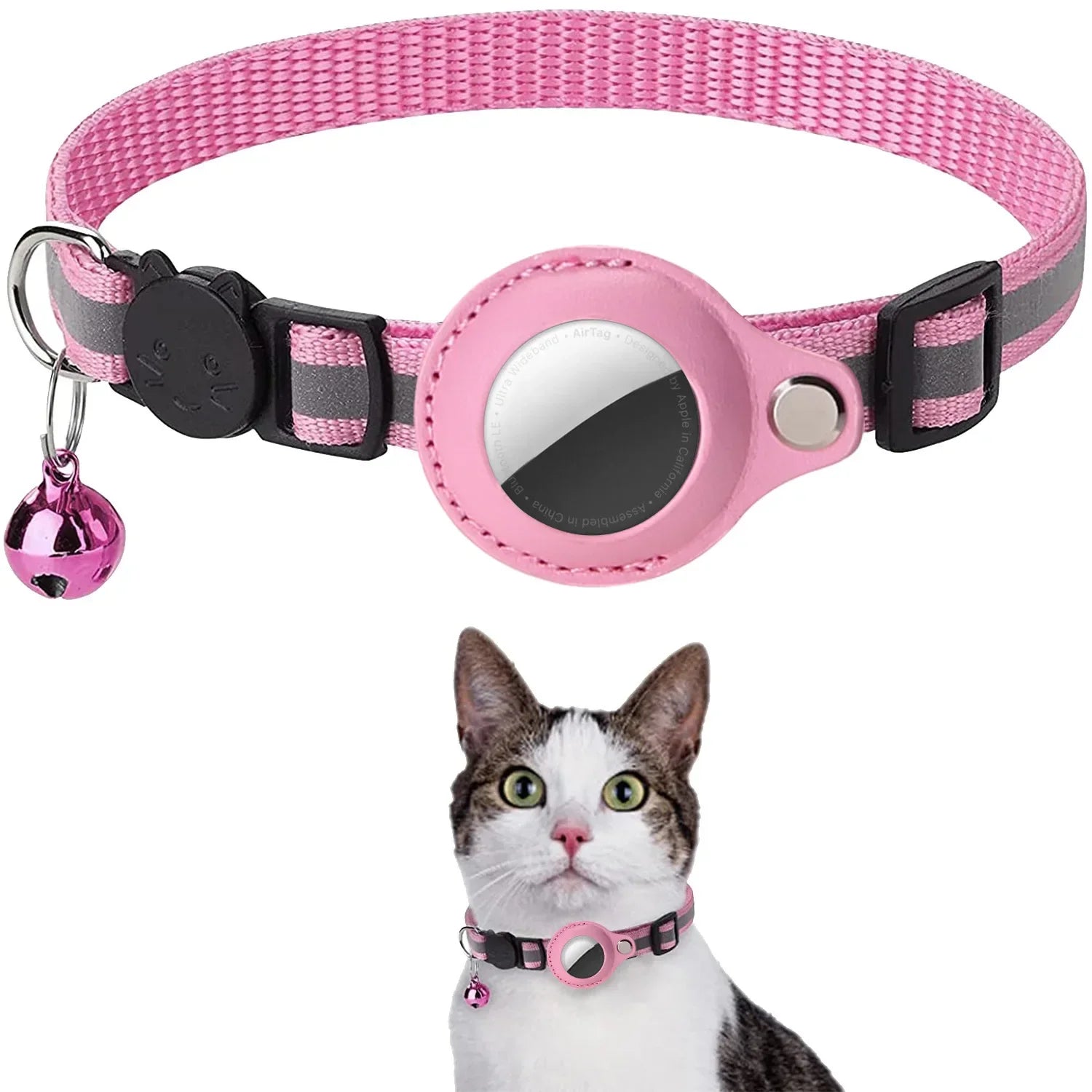 Pet Collar with Detachable AirTag Holder
