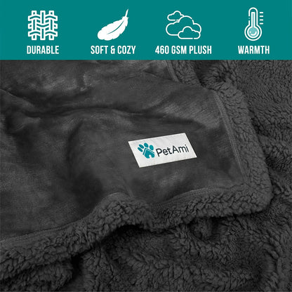 XL Washable and Reversible Sherpa Pet Blanket for Dogs & Cats