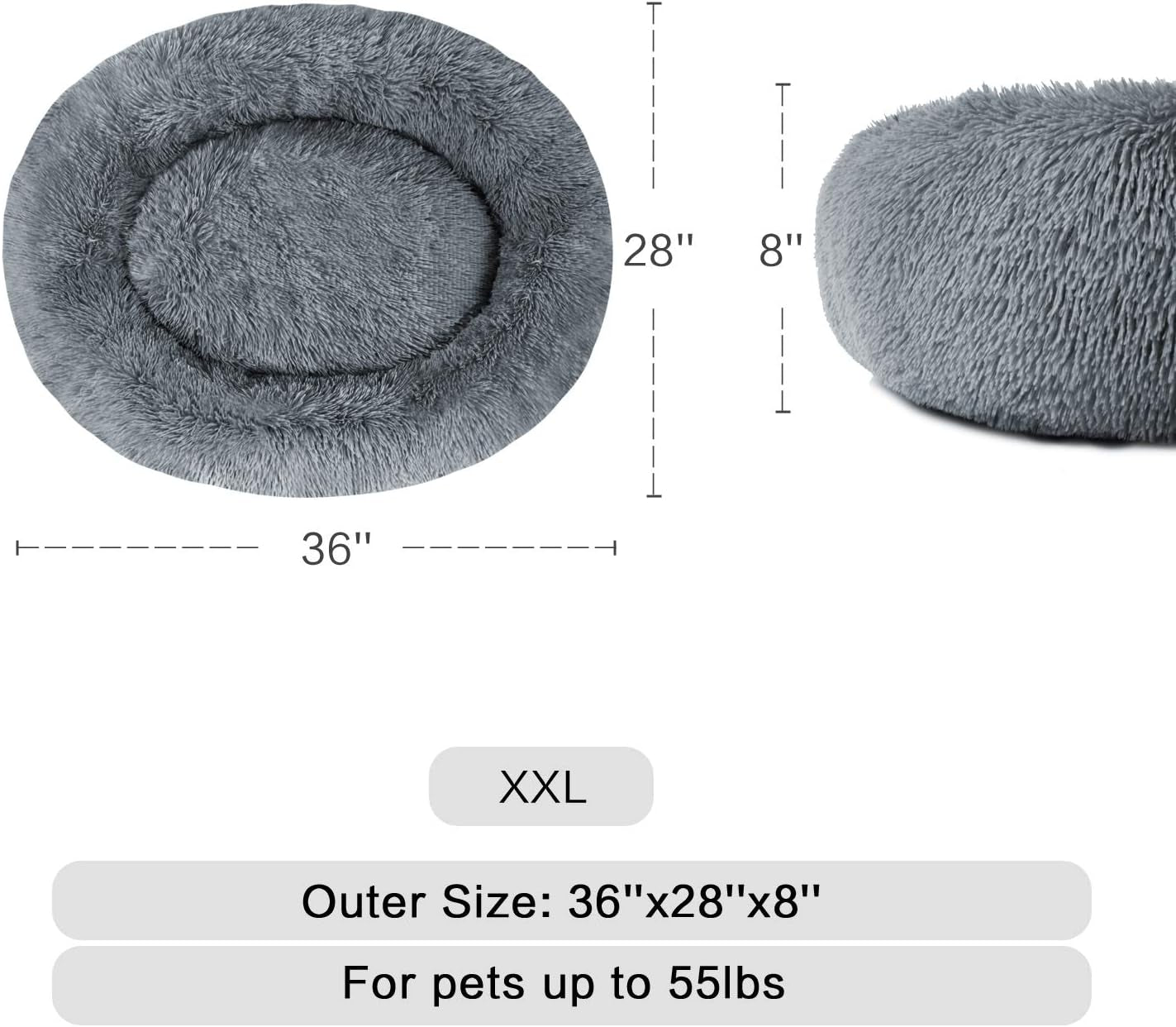 Plush Calming Donut Bed for Dogs & Cats