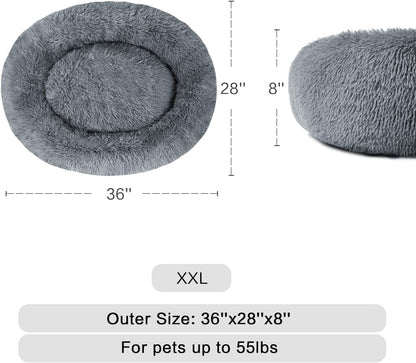 Plush Calming Donut Bed for Dogs & Cats