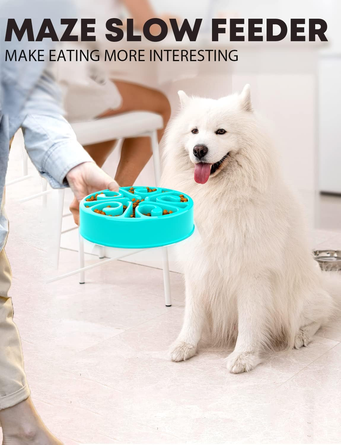 Puzzle Slow Feeder Bowl for Dogs & Cats
