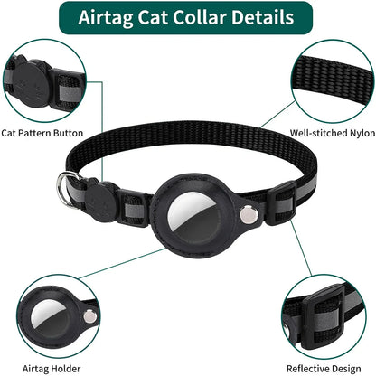 Pet Collar with Detachable AirTag Holder